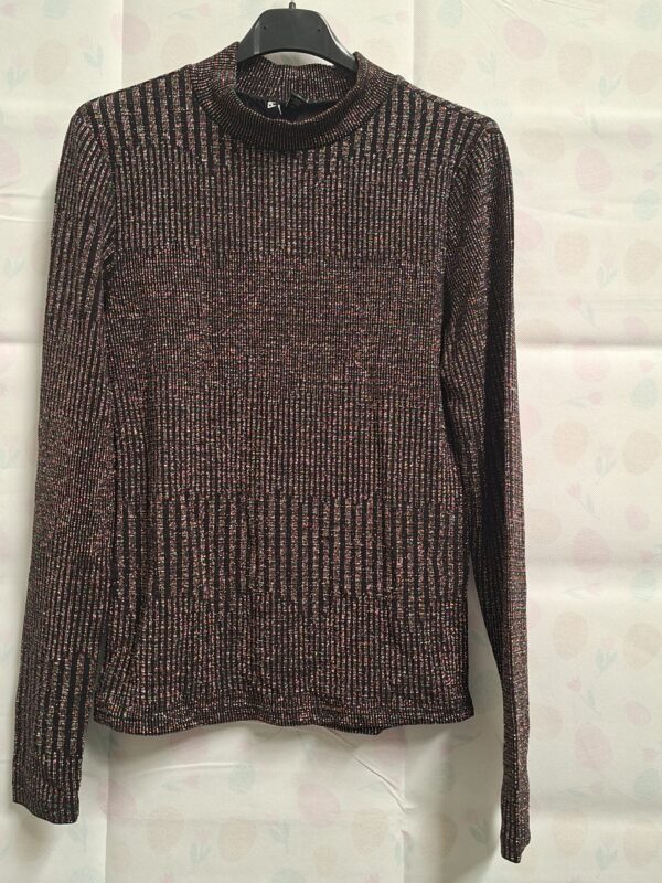 Pieces Shirt Zwart/Goud Metallic XS