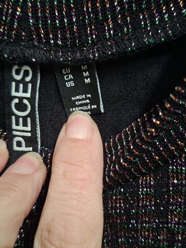 Pieces Shirt Zwart/Goud Metallic XS