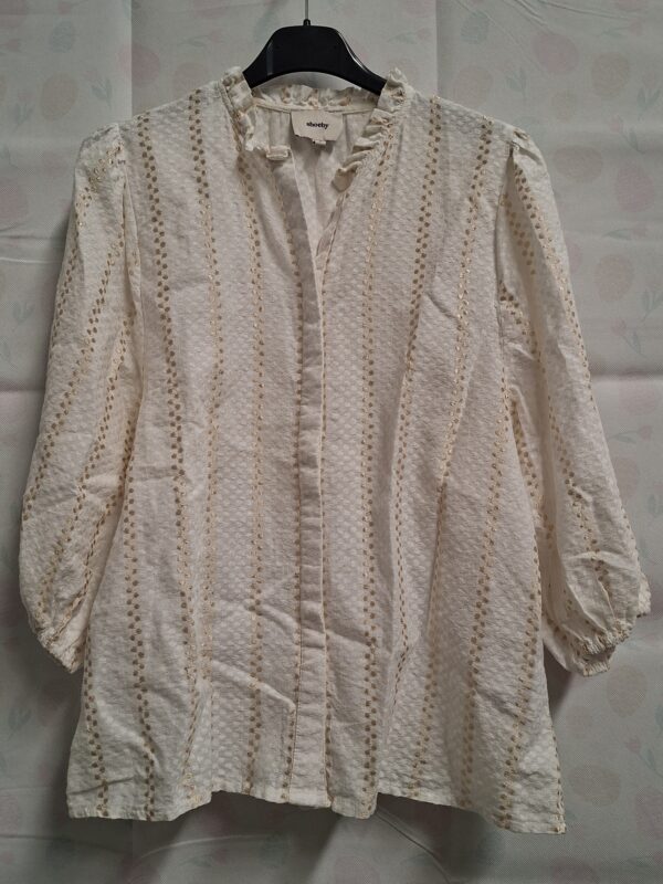 Shoeby Blouse Crème/Goud Metallic S