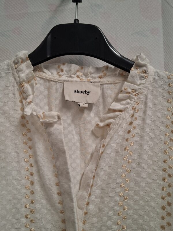 Shoeby Blouse Crème/Goud Metallic S