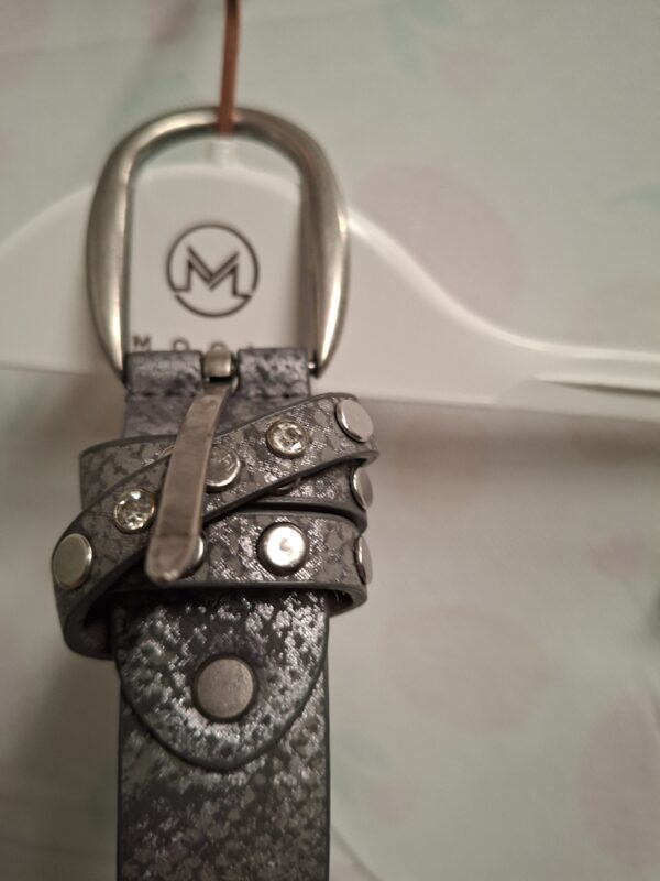 Eksept Riem Grijs Metallic Slangenprint Maat 85