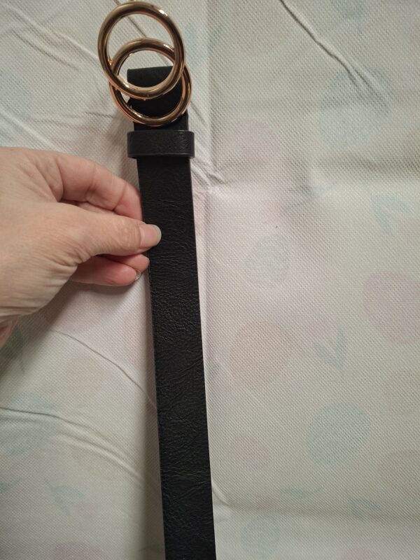 Riem Zwart Dubbele Rosé Gouden Gesp 85 cm