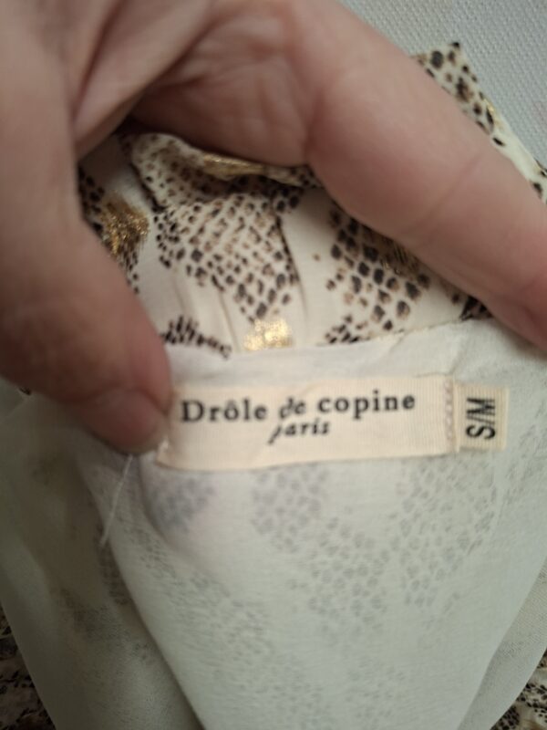 20260318_124014 Drôle de Copine Paris Rokje Beige/Goud Slangenprint S/M
