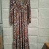 Italiaanse Maxi Jurk Boho Paisley Print Mintgroen/Rood S
