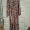 Italiaanse Maxi Jurk Boho Paisley Print Mintgroen/Rood S