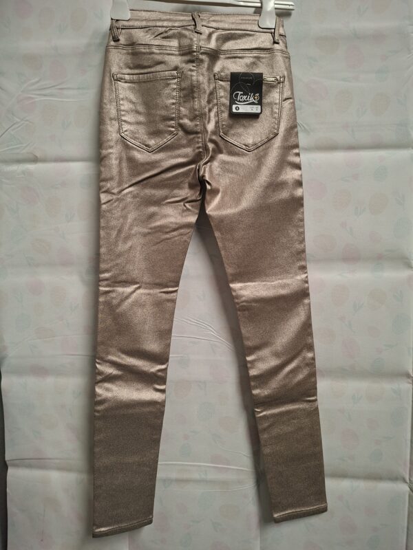 20260318_125213 Toxik3 Skinny Broek Rosé Goud Metallic S/36