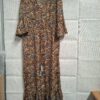 Costes Maxi Jurk Oker/Bruin Paisley Print 38