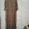 Costes Maxi Jurk Oker/Bruin Paisley Print 38