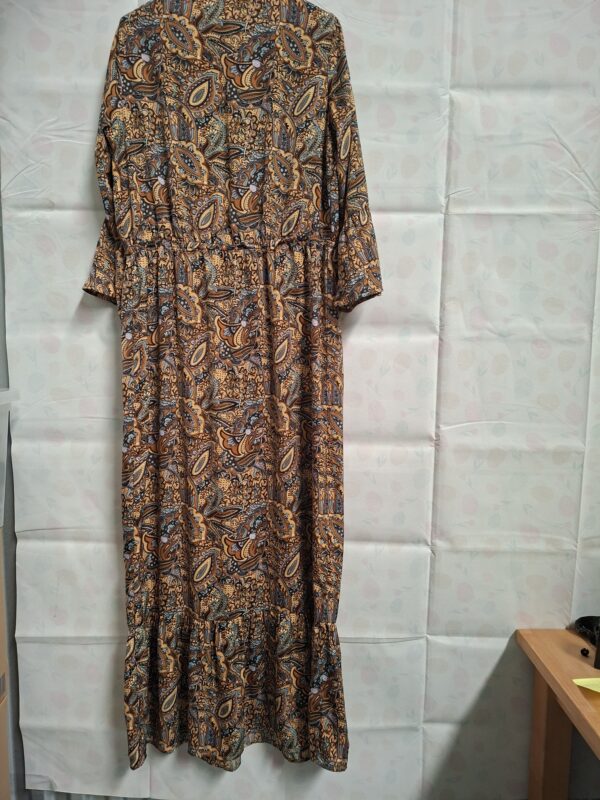 Costes Maxi Jurk Oker/Bruin Paisley Print 38