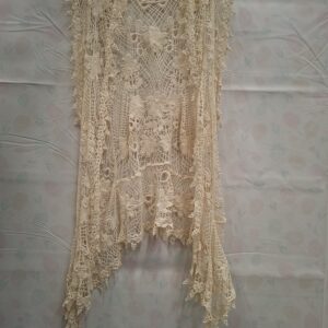 Miss Line Haakwerk Kant Vest Ecru/Crème — Boho Chique