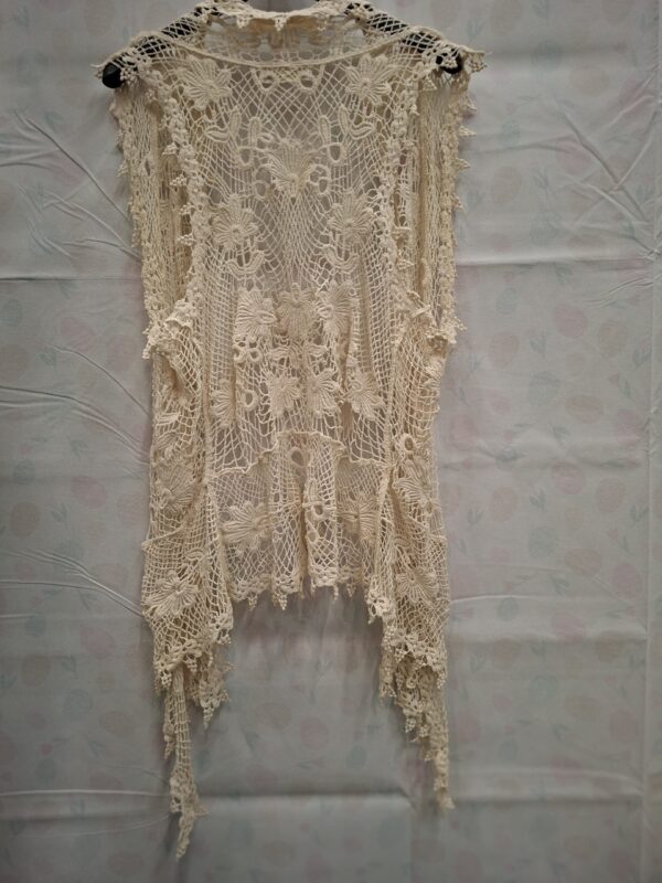 Miss Line Haakwerk Kant Vest Ecru/Crème — Boho Chique