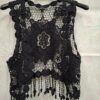 Zwart Kant Vest met Franje — Boho Chique