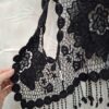 Zwart Kant Vest met Franje — Boho Chique