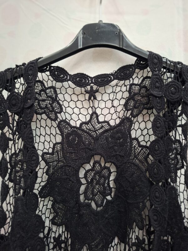 Zwart Kant Vest met Franje — Boho Chique