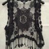 Zwart Kant Vest met Franje — Boho Chique