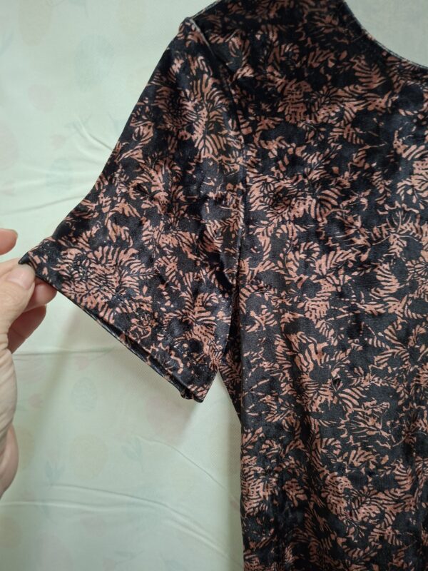 Cotton Club Velours Shirt Zwart/Roze Print Small