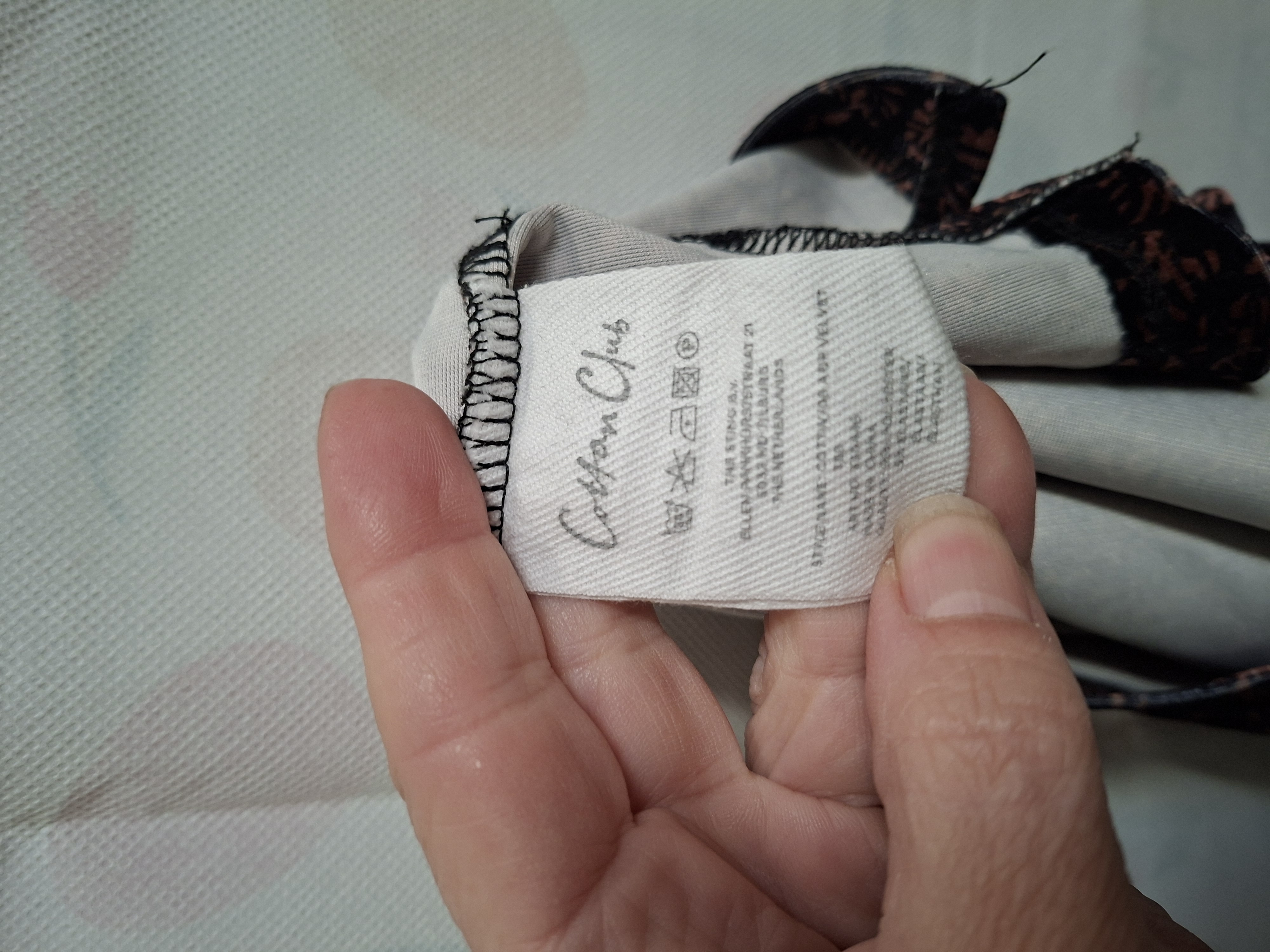 Cotton Club Velours Shirt Zwart/Roze Print Small