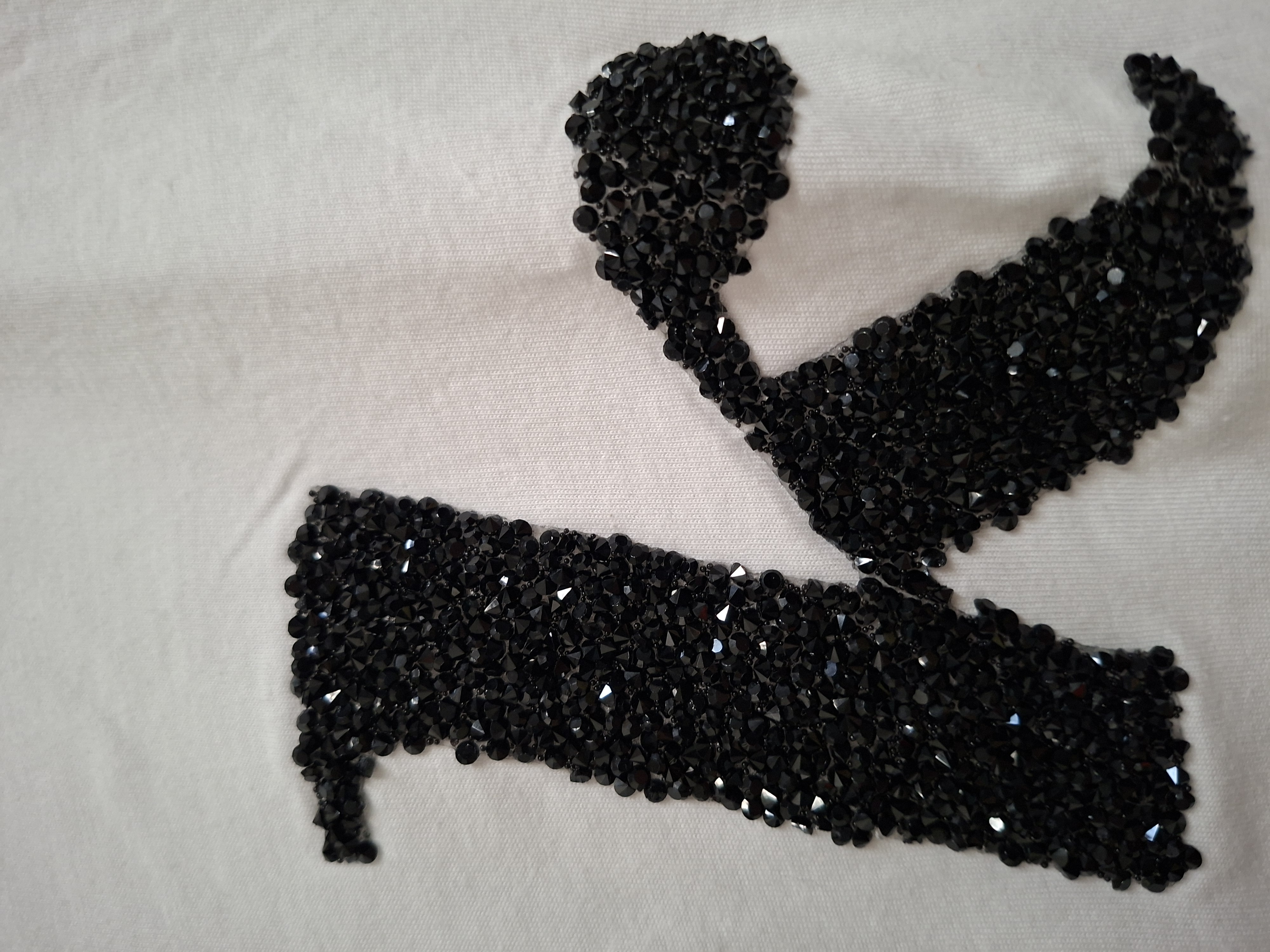 H&M T-shirt Wit "ok" Strass Logo S