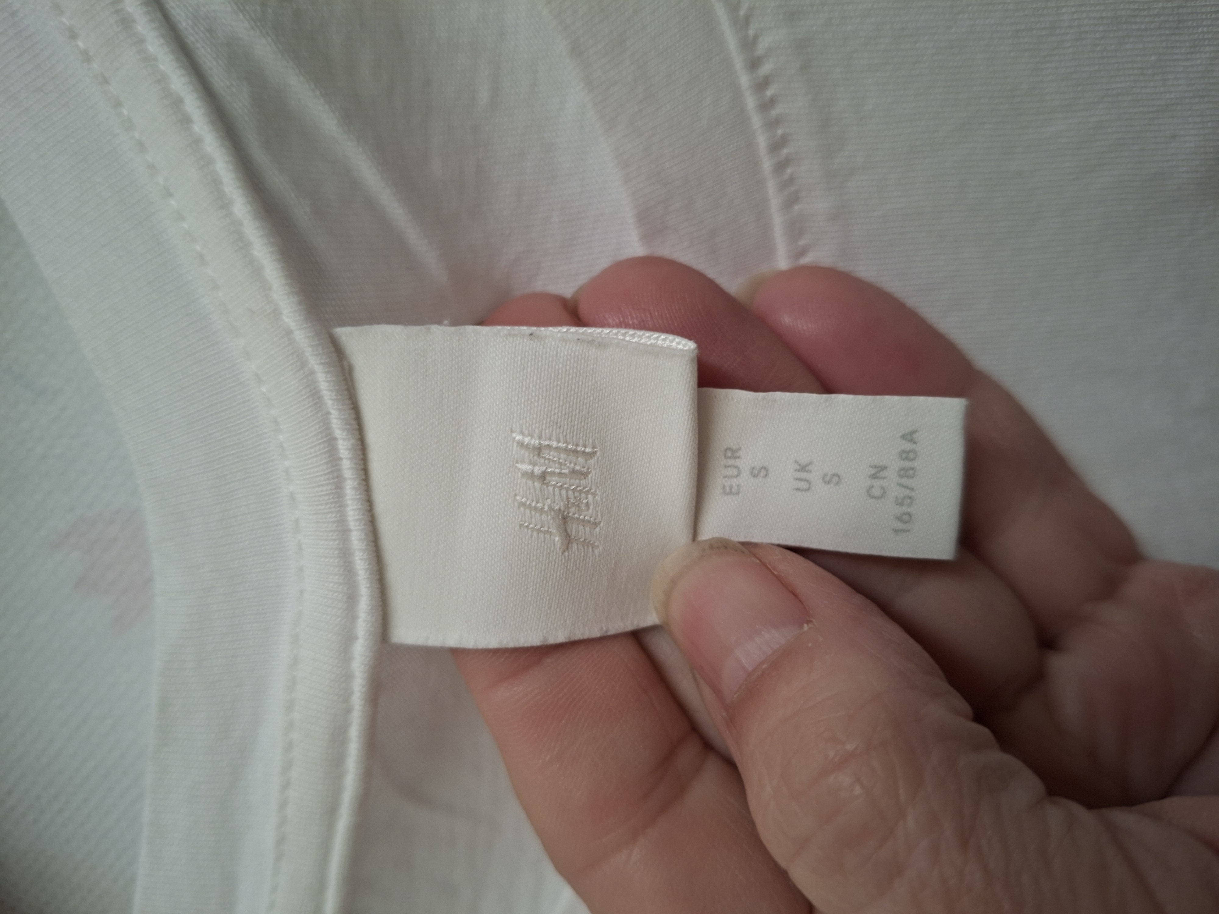 H&M T-shirt Wit "ok" Strass Logo S