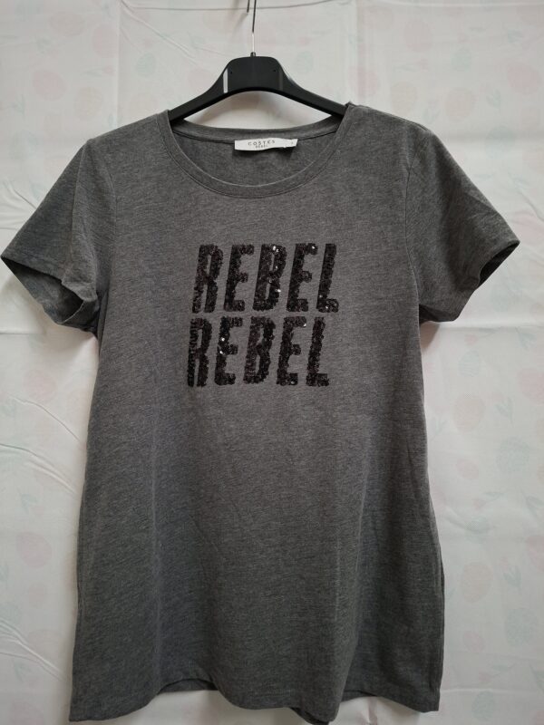 Costes Rebel Sequin Tee Grijs S