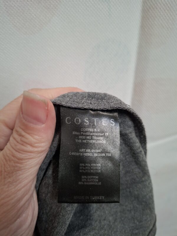 Costes Rebel Sequin Tee Grijs S