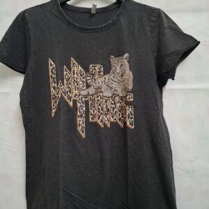 Only Life T-shirt "Wild Thing" Zwart Stonewash
