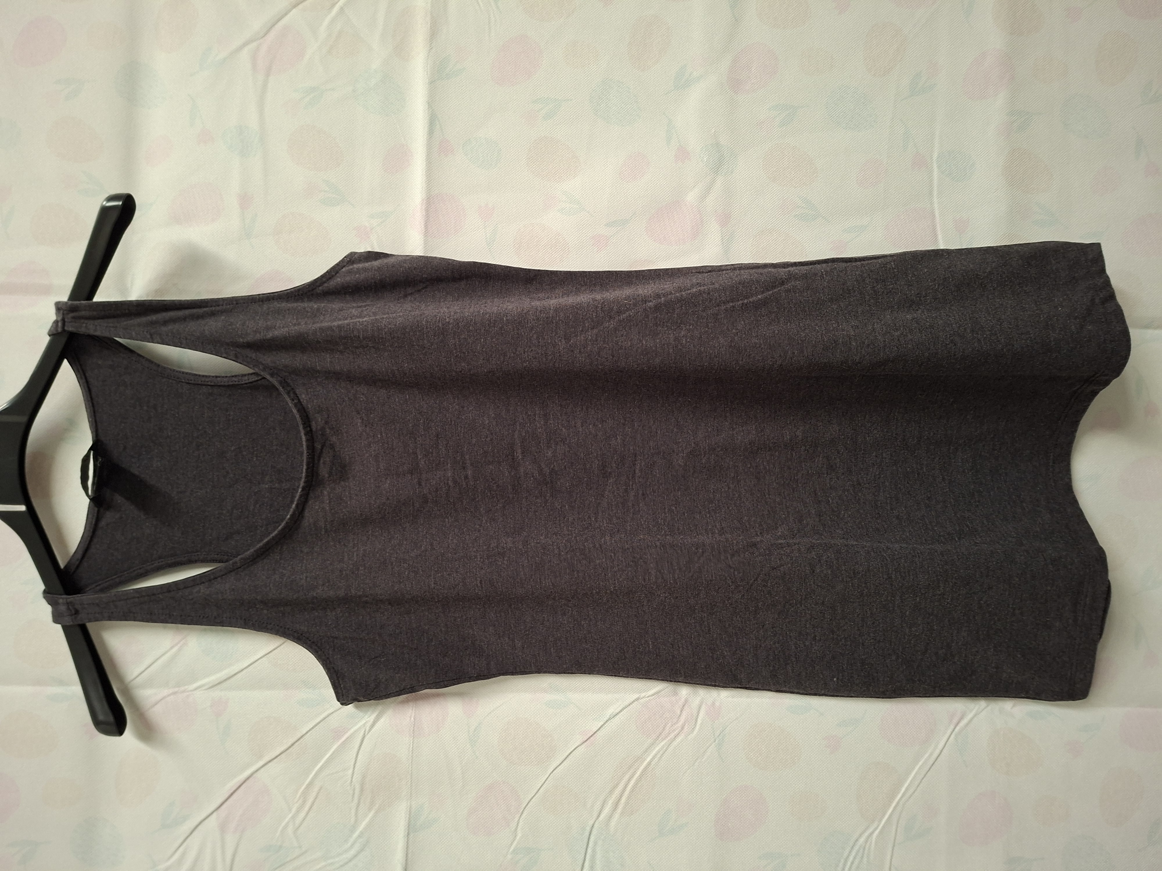 H&M Basic Mouwloos Jurkje / Lang Top Donkergrijs S — 55% Cotton