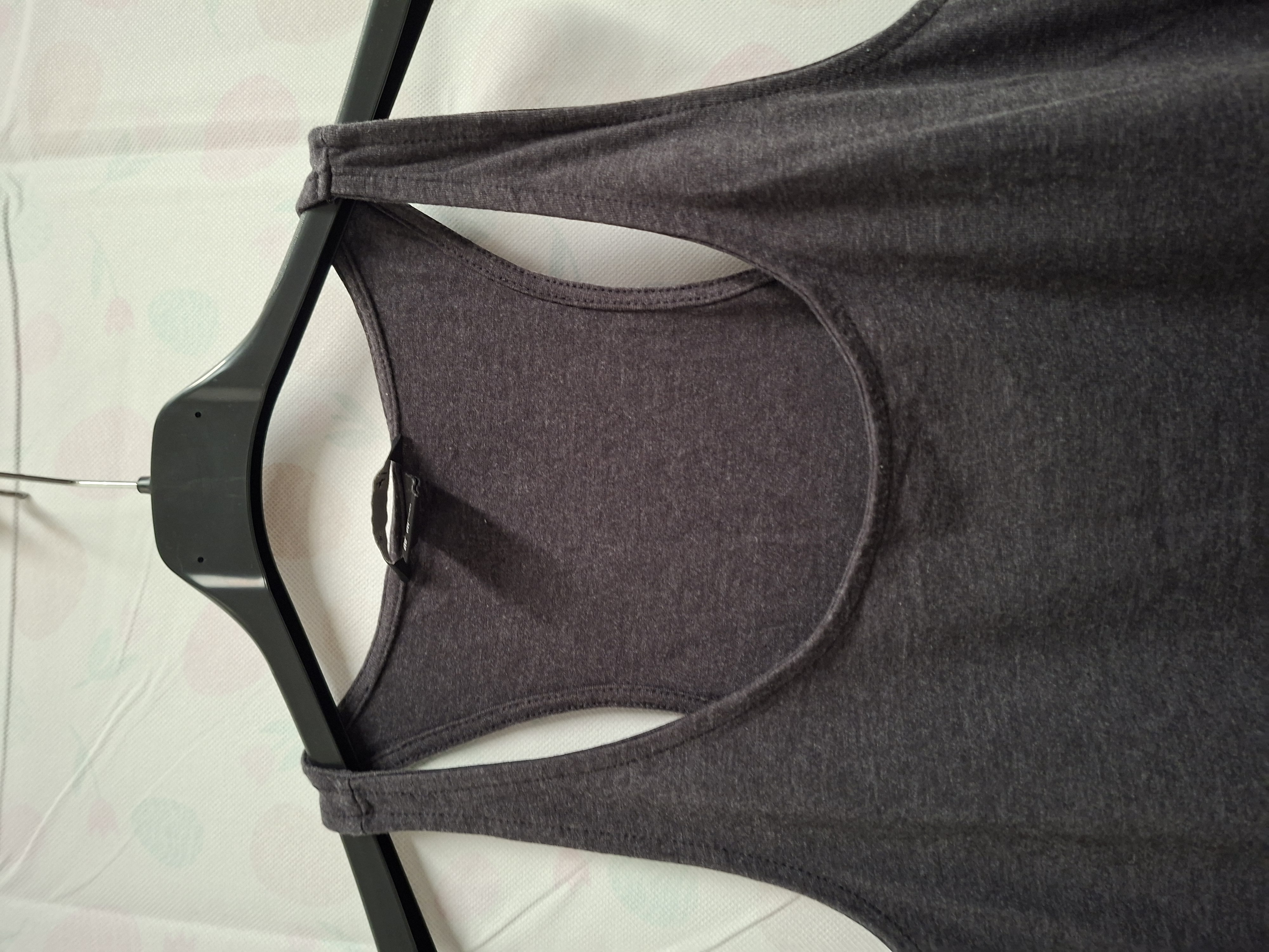 H&M Basic Mouwloos Jurkje / Lang Top Donkergrijs S — 55% Cotton