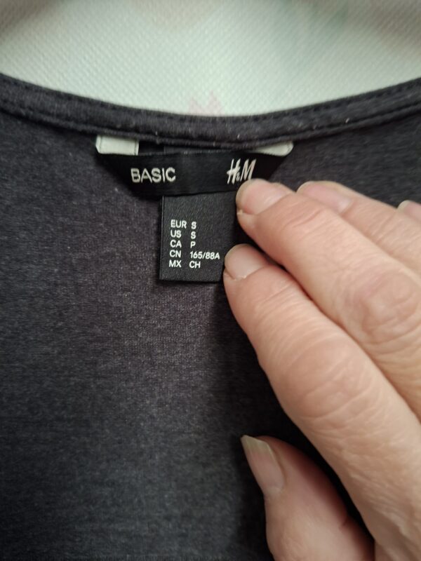 H&M Basic Mouwloos Jurkje / Lang Top Donkergrijs S — 55% Cotton