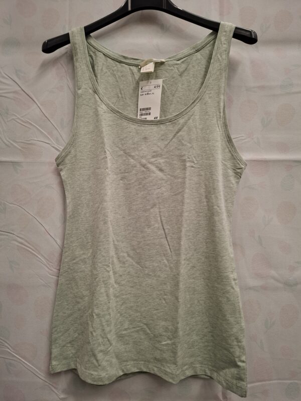 H&M Basic Topje Mouwloos Hemdje Mintgroen S