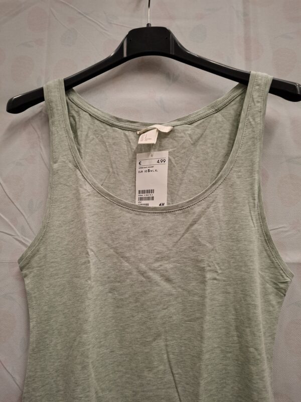H&M Basic Topje Mouwloos Hemdje Mintgroen S