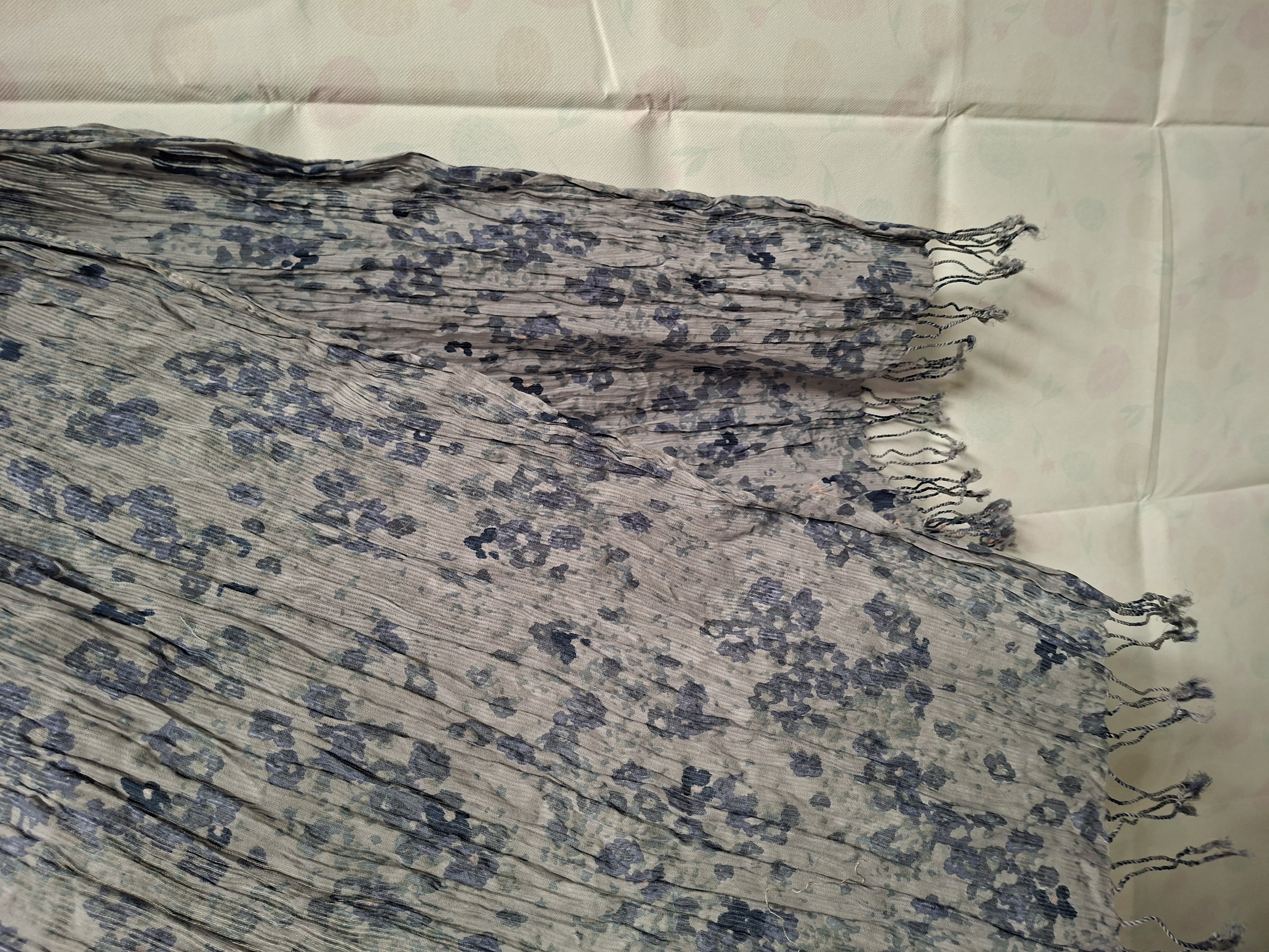 Mexx Sjaal Omslagdoek Blauw Bloemenprint