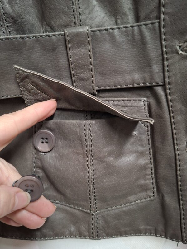 Vero Moda leren jasje taupe dames maat M