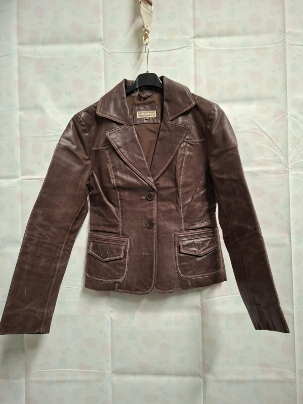 CasualWear leren jasje chocoladebruin dames maat 38