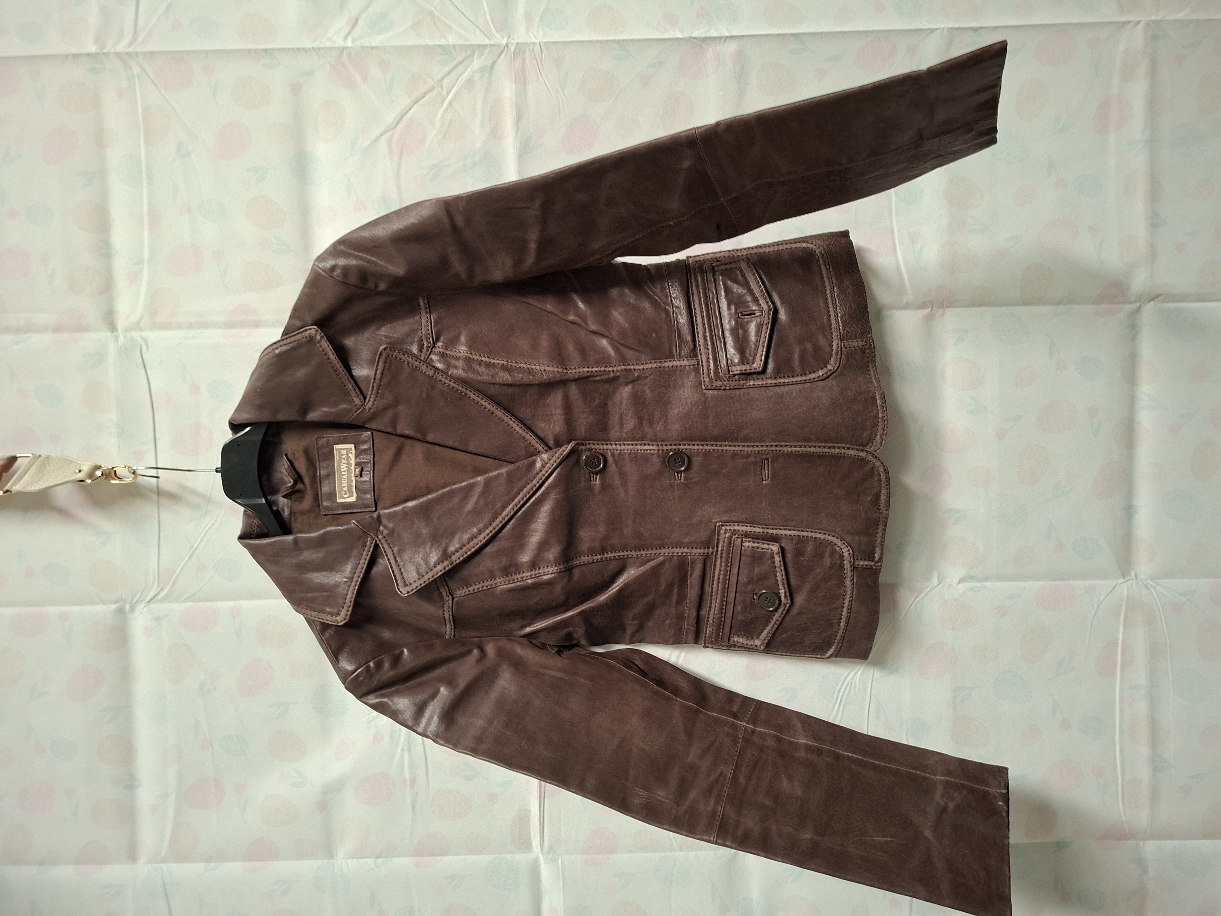 CasualWear leren jasje chocoladebruin dames maat 38