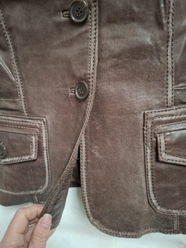 CasualWear leren jasje chocoladebruin dames maat 38