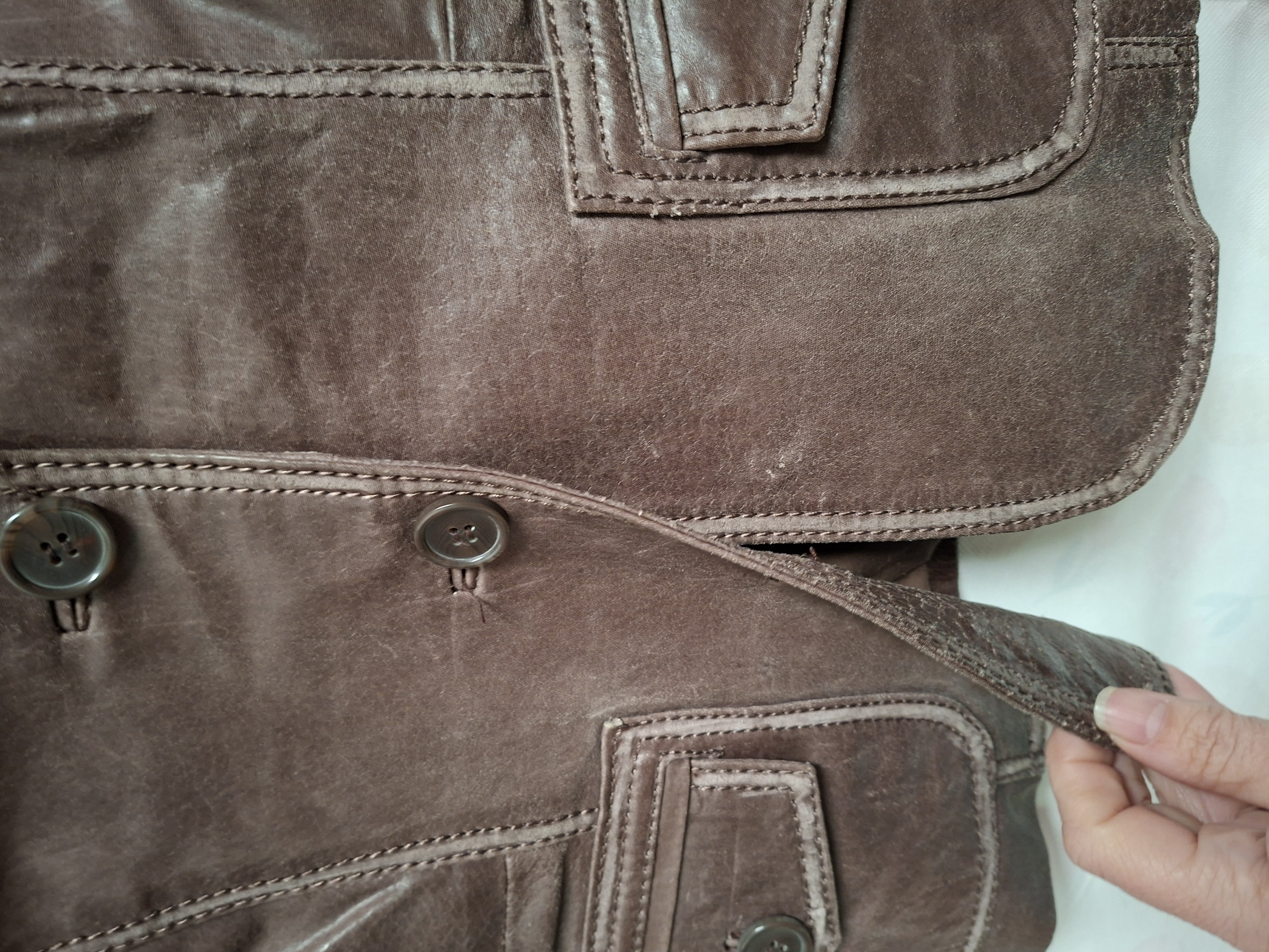 CasualWear leren jasje chocoladebruin dames maat 38