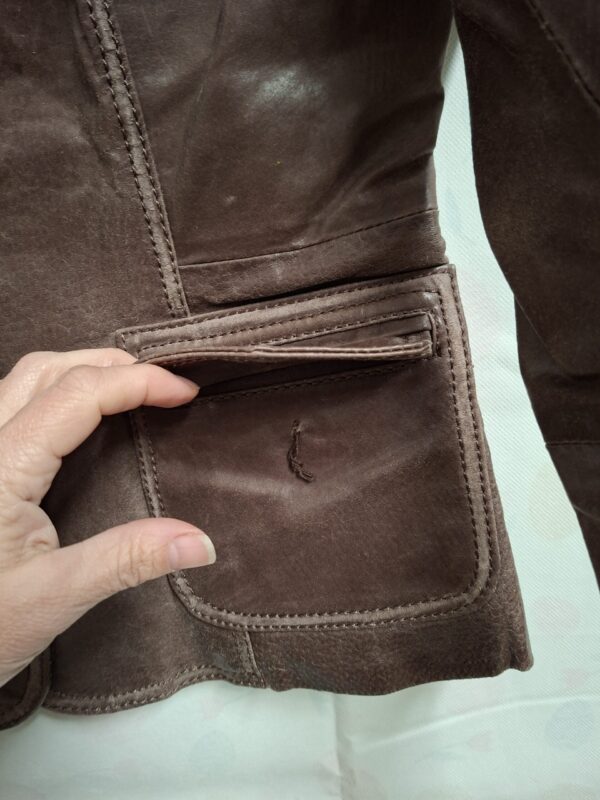 CasualWear leren jasje chocoladebruin dames maat 38