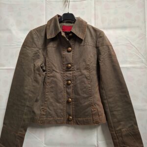 Wax katoenen jasje khaki met rugprint dames maat M