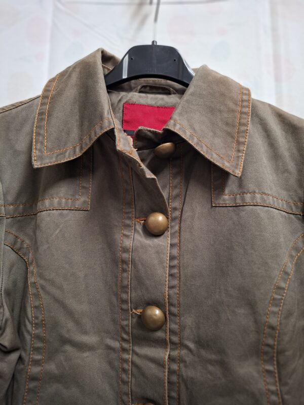 Wax katoenen jasje khaki met rugprint dames maat M