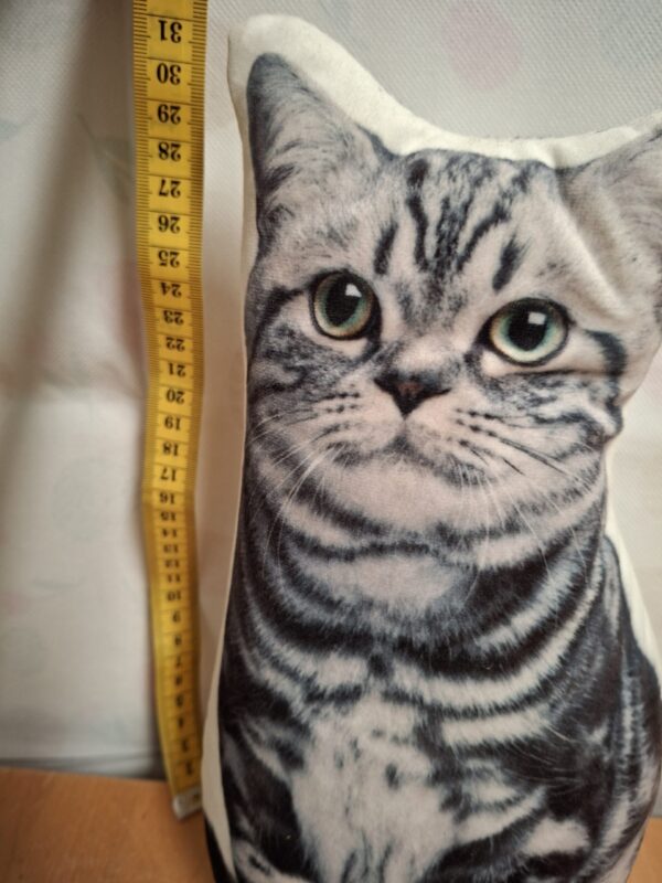 Villa Volance deurstopper kat - Grijs gestreept - 31 cm