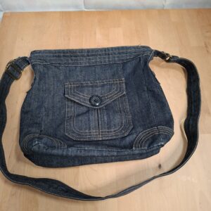 Denim schoudertas / crossbody tas - Donkerblauw - 35×36 cm