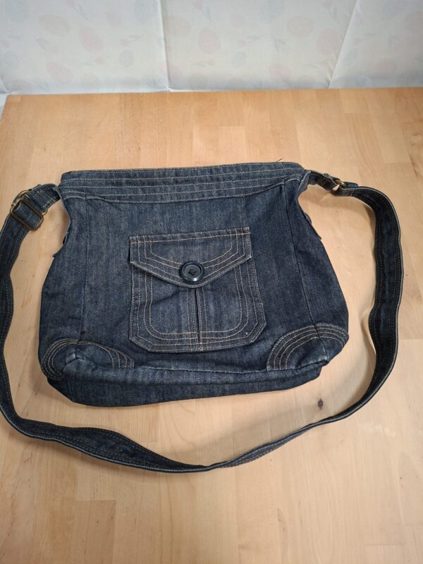 Denim schoudertas / crossbody tas - Donkerblauw - 35×36 cm
