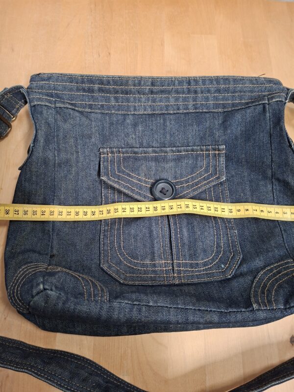 Denim schoudertas / crossbody tas - Donkerblauw - 35×36 cm