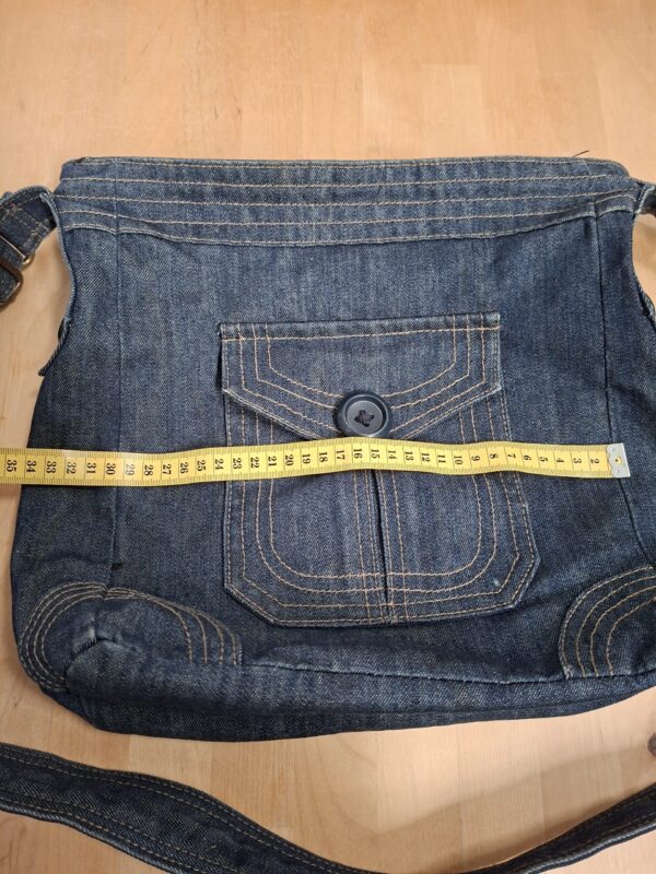 Denim schoudertas / crossbody tas - Donkerblauw - 35×36 cm