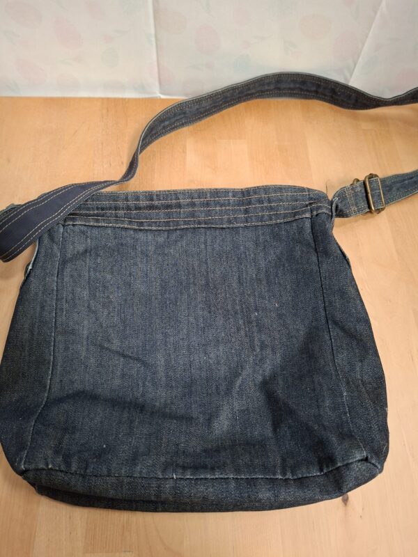 Denim schoudertas / crossbody tas - Donkerblauw - 35×36 cm