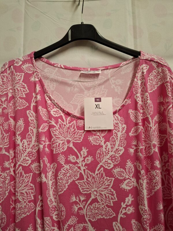 Janina zomerjurk bloemenprint roze maat XL