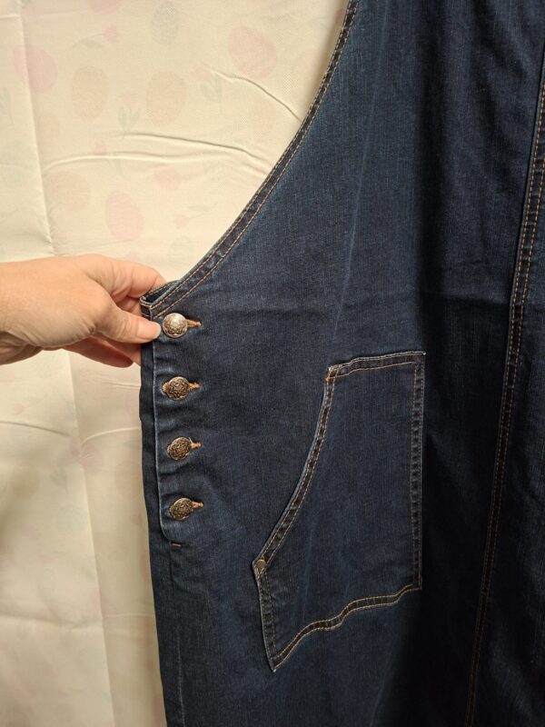 Ulla Popken denim overgooier jurk donkerblauw maat 46/48