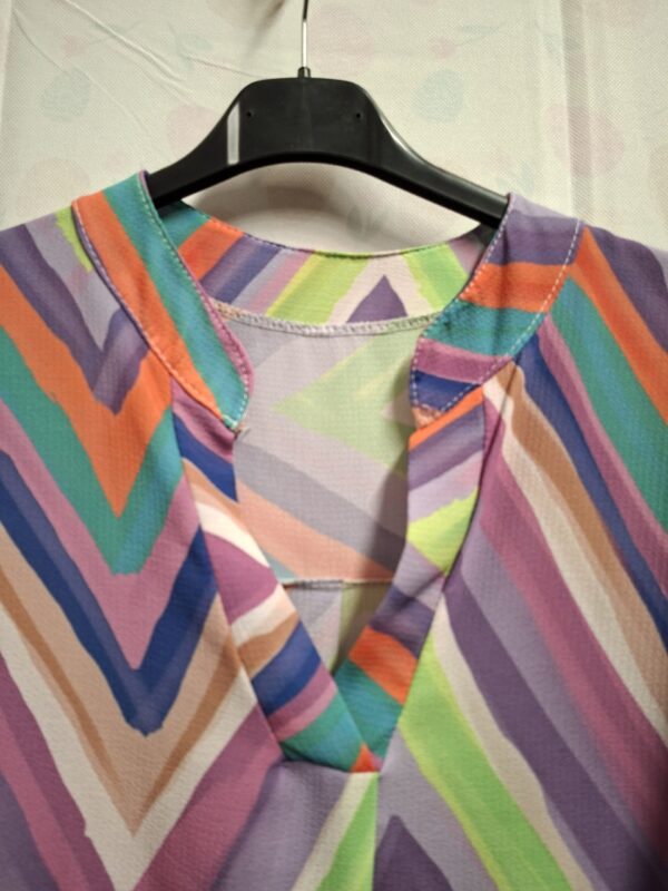 Italiaanse tuniek blouse multicolor zigzag print maat 46