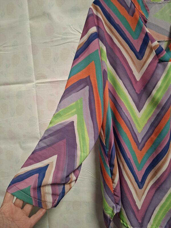Italiaanse tuniek blouse multicolor zigzag print maat 46